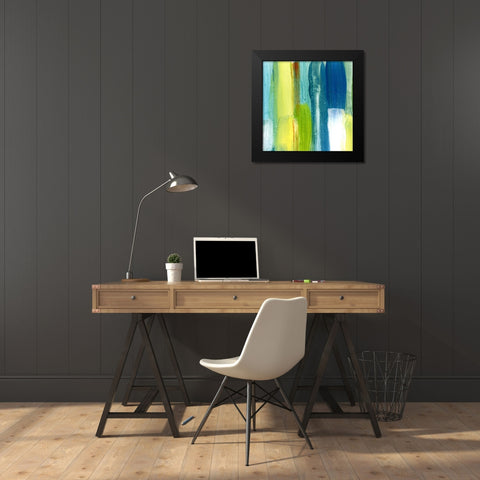 Brush Stroke I Black Modern Wood Framed Art Print by King