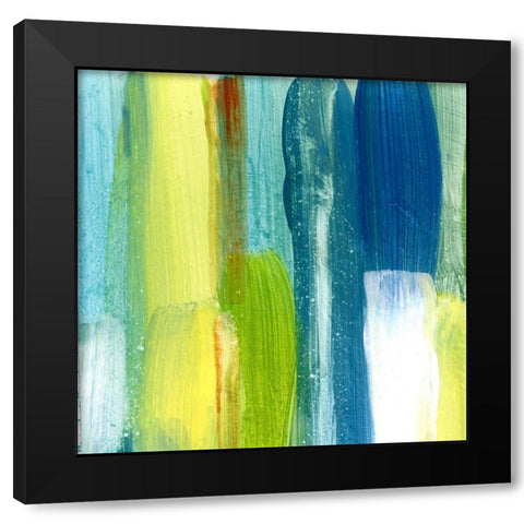 Brush Stroke I Black Modern Wood Framed Art Print by King