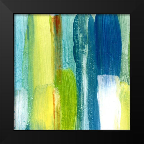 Brush Stroke I Black Modern Wood Framed Art Print by King