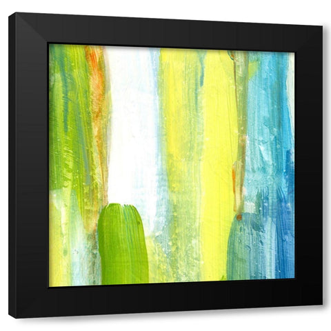 Brush Stroke II Black Modern Wood Framed Art Print with Double Matting by King