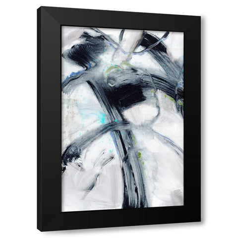 Swash Blue I Black Modern Wood Framed Art Print by King