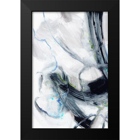 Swash Blue II Black Modern Wood Framed Art Print by King