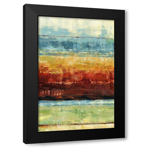 Umber and Ochre I Black Modern Wood Framed Art Print with Double Matting by King