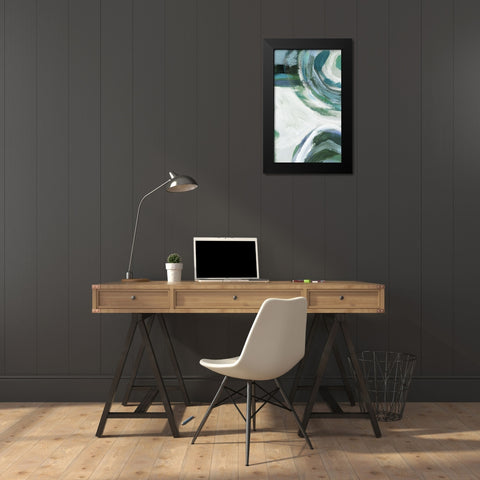 Loop I Black Modern Wood Framed Art Print by King
