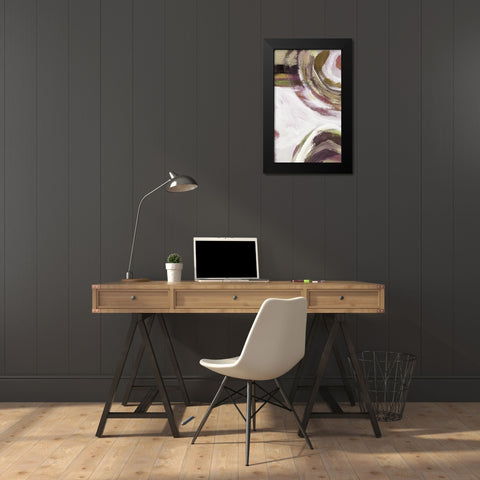 Loop Rose I Black Modern Wood Framed Art Print by King
