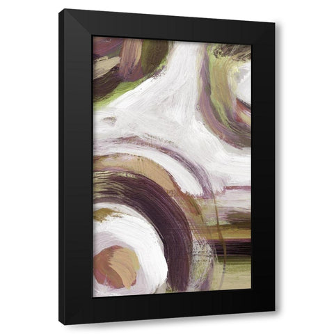 Loop Rose II Black Modern Wood Framed Art Print with Double Matting by King