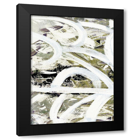 Finger Swirl I Black Modern Wood Framed Art Print by King