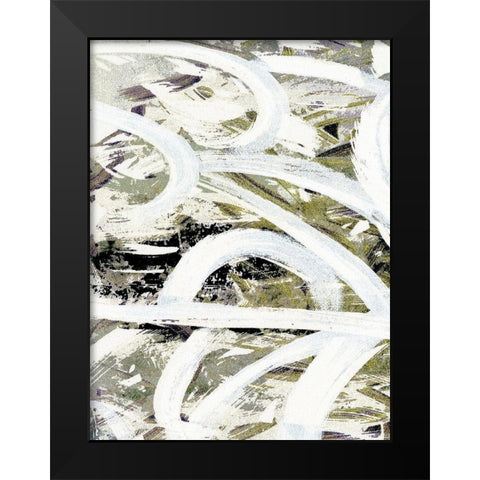 Finger Swirl I Black Modern Wood Framed Art Print by King