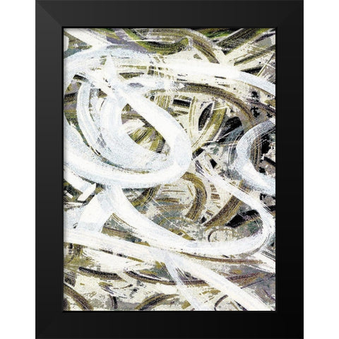 Finger Swirl II Black Modern Wood Framed Art Print by King