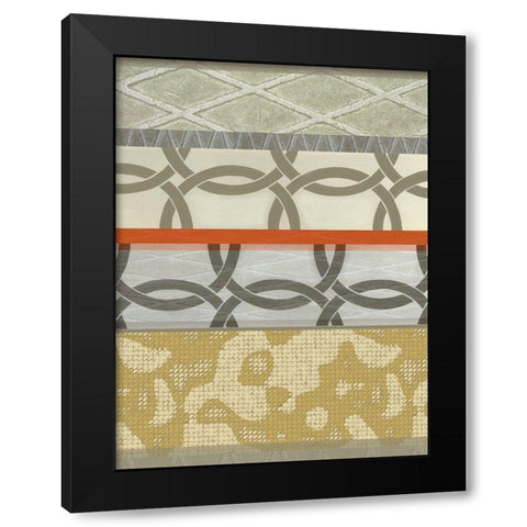 Linked Rust I Black Modern Wood Framed Art Print with Double Matting by Nola