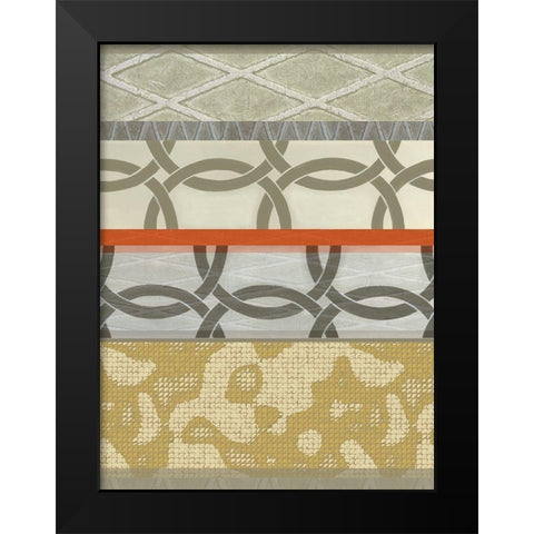 Linked Rust I Black Modern Wood Framed Art Print by Nola