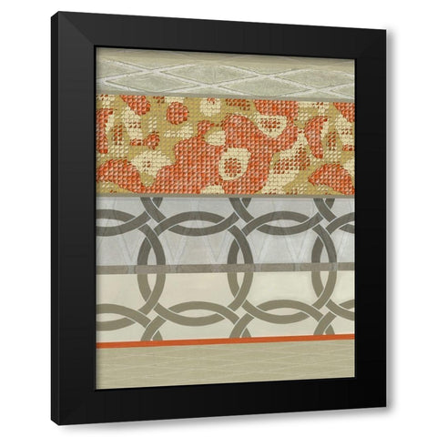 Linked Rust II Black Modern Wood Framed Art Print with Double Matting by Nola