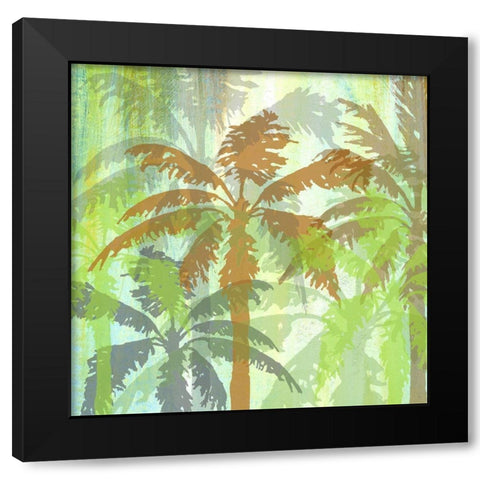 Palm Shadows II Black Modern Wood Framed Art Print with Double Matting by Nola