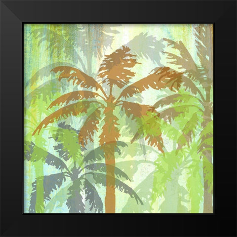 Palm Shadows II Black Modern Wood Framed Art Print by Nola