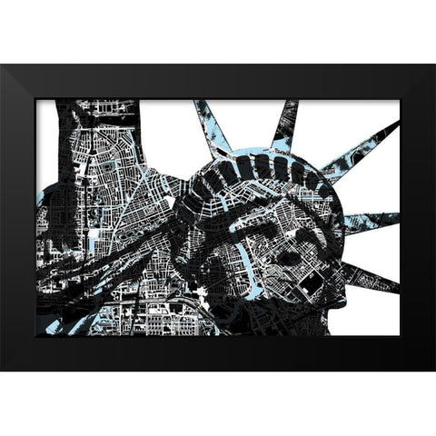 Liberty City I Black Modern Wood Framed Art Print by Nola