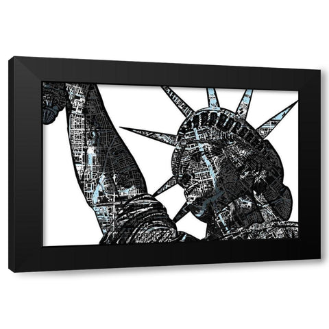 Liberty City II Black Modern Wood Framed Art Print with Double Matting by Nola