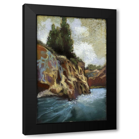 Around The Bend II Black Modern Wood Framed Art Print by Ricci