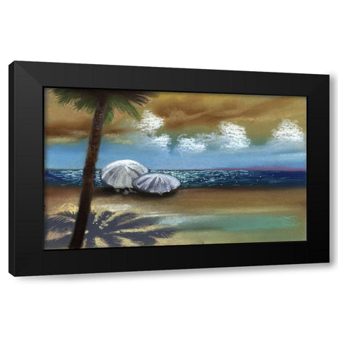 Breezy II Black Modern Wood Framed Art Print with Double Matting by Ricci