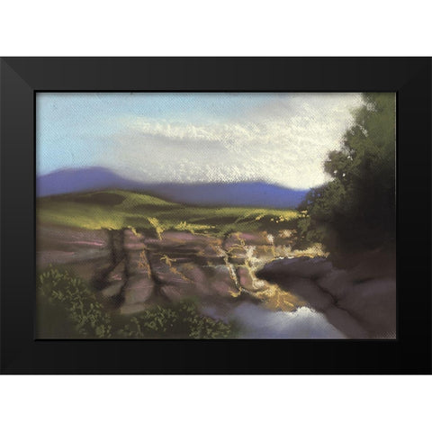 Over The Edge II Black Modern Wood Framed Art Print by Ricci