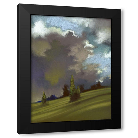 Pastel Landscape I Black Modern Wood Framed Art Print with Double Matting by Ricci