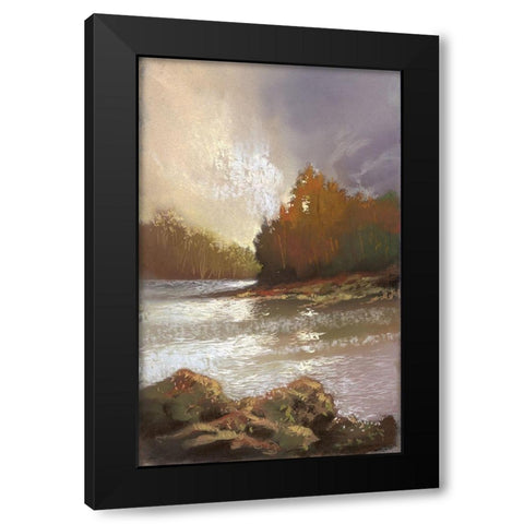 Ripple Effect I Black Modern Wood Framed Art Print with Double Matting by Ricci