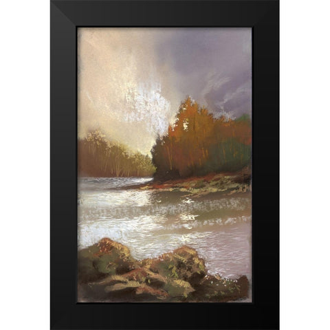 Ripple Effect I Black Modern Wood Framed Art Print by Ricci