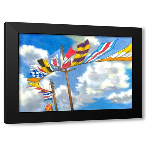 Yacht Flags  Black Modern Wood Framed Art Print with Double Matting by Scott
