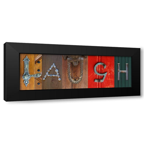 Laugh Black Modern Wood Framed Art Print with Double Matting by Phillip, Jamie