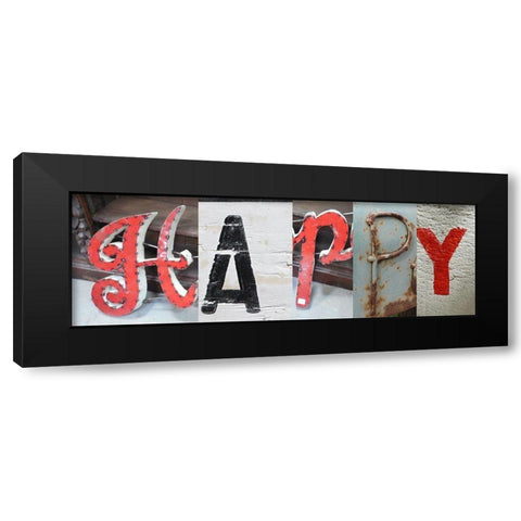 Happy Black Modern Wood Framed Art Print with Double Matting by Phillip, Jamie