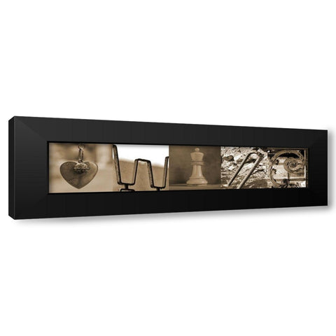 Heart Wine Black Modern Wood Framed Art Print by Phillip, Jamie