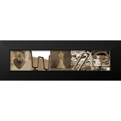 Heart Wine Black Modern Wood Framed Art Print by Phillip, Jamie