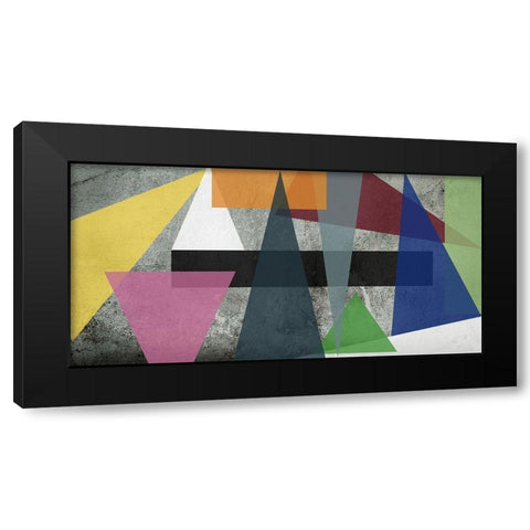 Triangles Black Modern Wood Framed Art Print by Phillip, Jamie