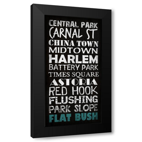 New York Black Modern Wood Framed Art Print by Phillip, Jamie