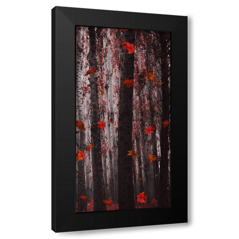 Red Wood Black Modern Wood Framed Art Print by Phillip, Jamie