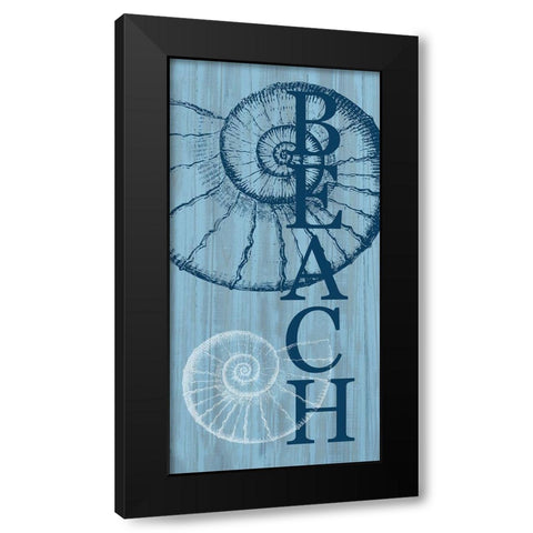 Beach Black Modern Wood Framed Art Print by Phillip, Jamie