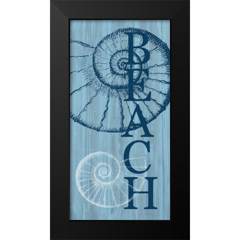 Beach Black Modern Wood Framed Art Print by Phillip, Jamie