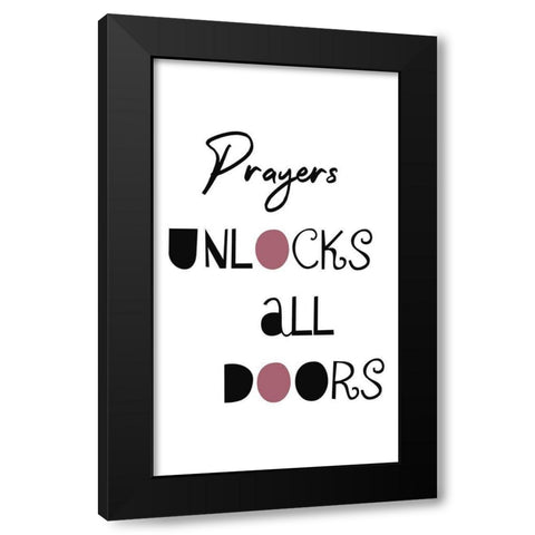 Pray Black Modern Wood Framed Art Print by Phillip, Jamie