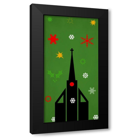 Church Black Modern Wood Framed Art Print with Double Matting by Phillip, Jamie