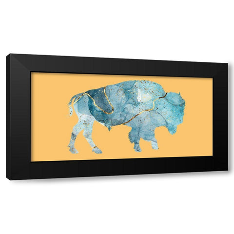 Abstract Buffalo 2 Black Modern Wood Framed Art Print with Double Matting by Phillip, Jamie