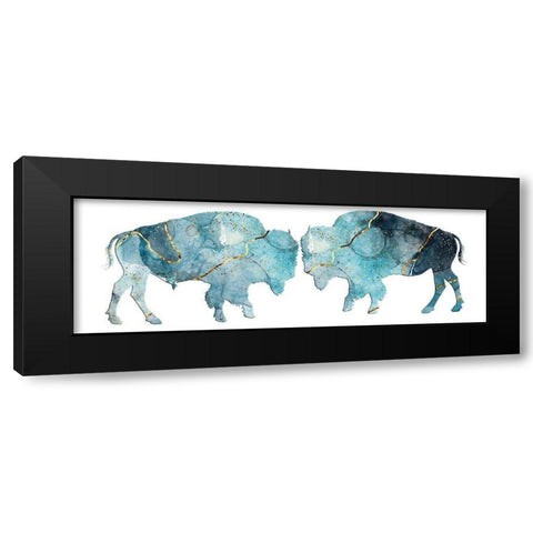 Abstract Buffalo 3 Black Modern Wood Framed Art Print by Phillip, Jamie