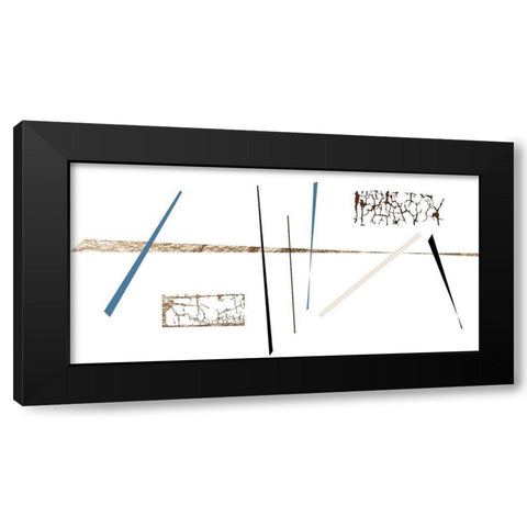 Clean Line Abstract Black Modern Wood Framed Art Print by Phillip, Jamie