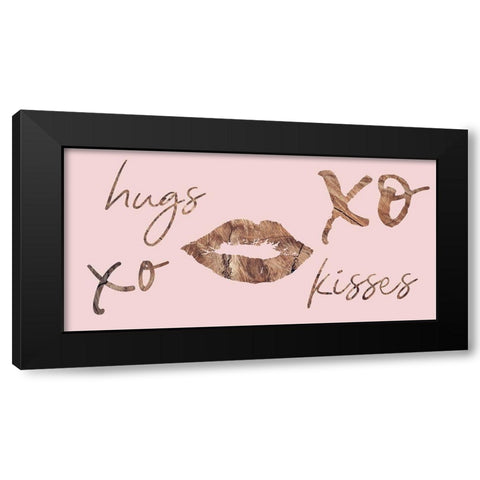 Lip Kiss Black Modern Wood Framed Art Print with Double Matting by Phillip, Jamie