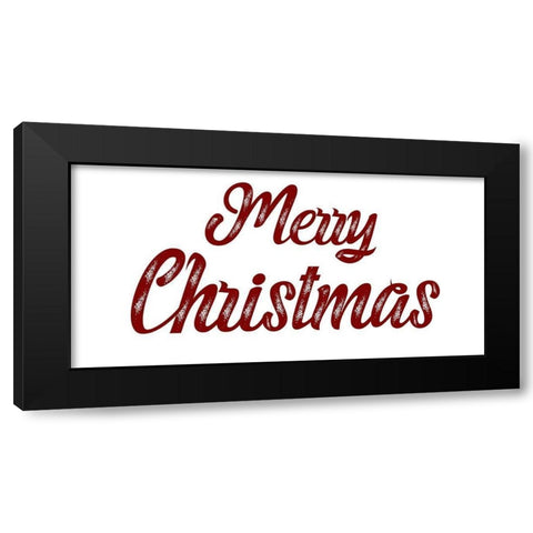 Merry Christmas Black Modern Wood Framed Art Print by Phillip, Jamie