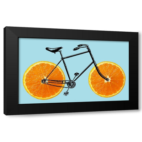 Orange Wheel 1 Black Modern Wood Framed Art Print with Double Matting by Phillip, Jamie