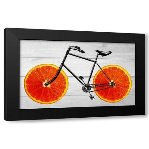 Orange Wheel 2 Black Modern Wood Framed Art Print by Phillip, Jamie