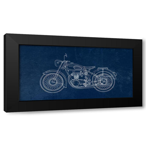 Blue Print Black Modern Wood Framed Art Print with Double Matting by Phillip, Jamie