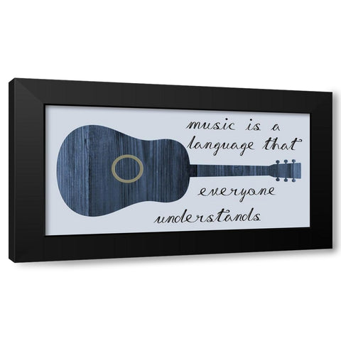 Worl Of Music Black Modern Wood Framed Art Print by Phillip, Jamie