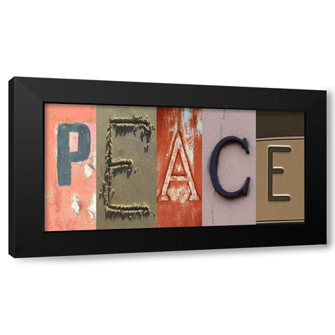 Peace Black Modern Wood Framed Art Print with Double Matting by Phillip, Jamie