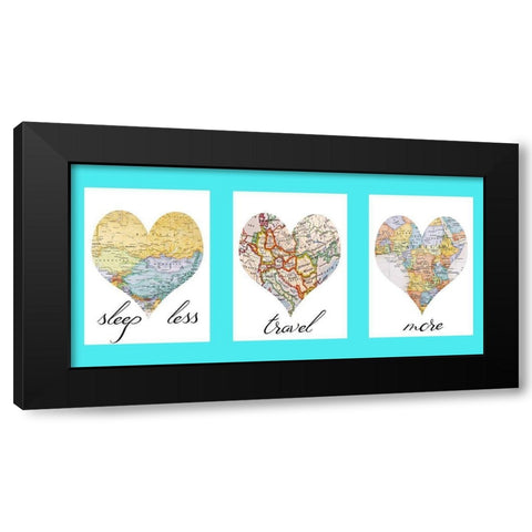 Love Map Black Modern Wood Framed Art Print with Double Matting by Phillip, Jamie