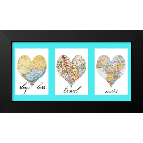 Love Map Black Modern Wood Framed Art Print by Phillip, Jamie